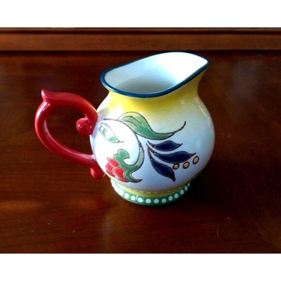 Dutch Wax Milk Server / Milk Jug - Cream Jug - Yellow Blue Red - Picture 1 of 3